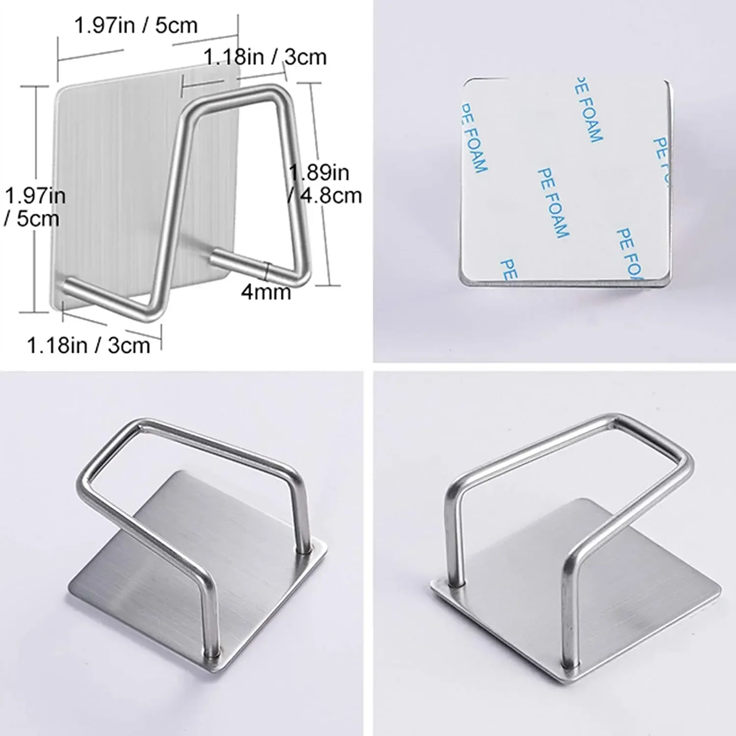 Soporte adhesivo de acero inoxidable para esponja de cocina, estante de drenaje impermeable para fregadero, organizador y accesorios de