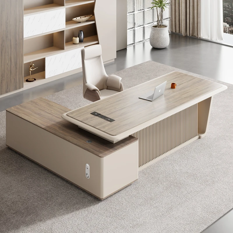 Boss Manager President Simple Modern Executive Office L Shape Desk With Drawers Storage Filing Cabinet Chair Computer Desk Large