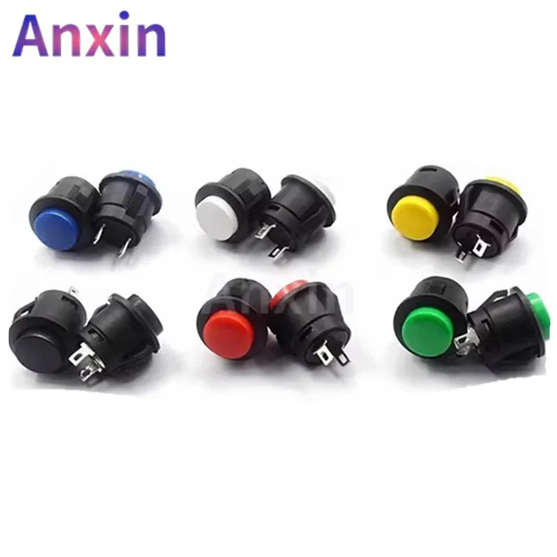 

5pcs Momentary Push Button Switch 16mm Momentary 6A/125VAC 3A/250VAC Round Switches 2-Pin Switch R13-507 Electric Buttons
