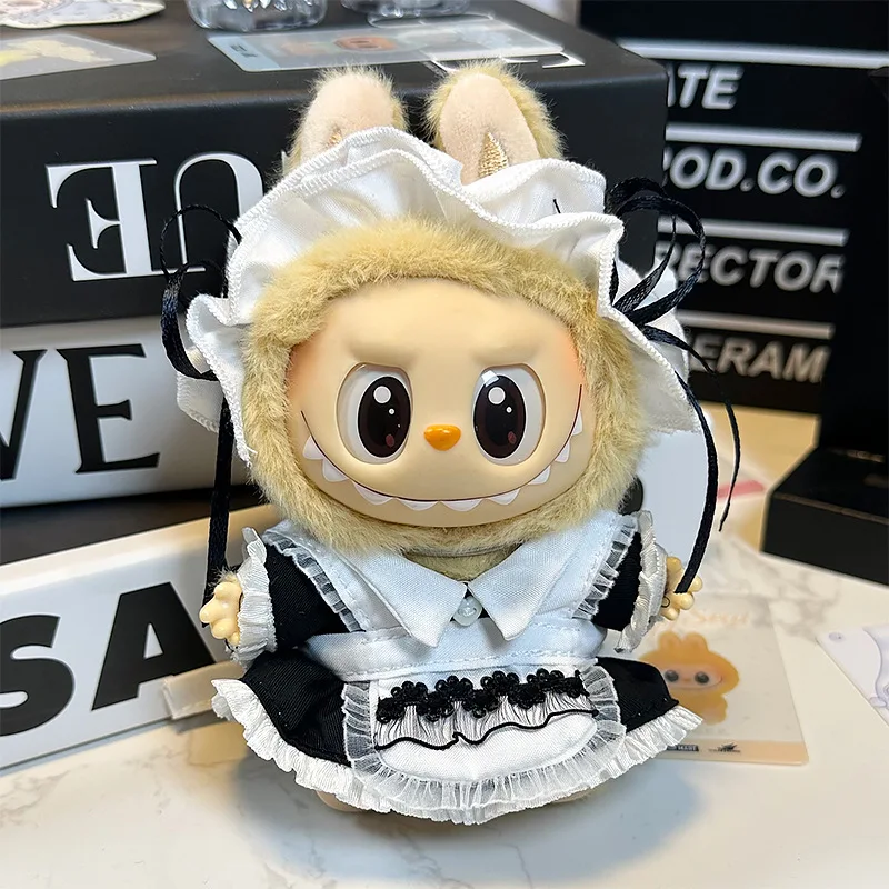 

Only Clothes New Are Suitable for Labubu17cm Vinyl Dolls One Two Three Generations of Cute Maid Suits Doll Clothes