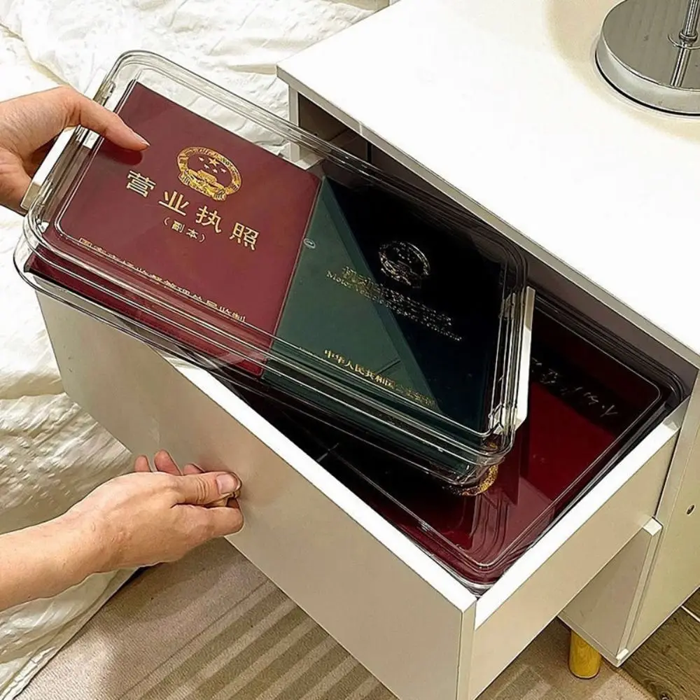 Transparent Desktop Paper Storage Box Plastic Multi-purpose A4 Paper Storage Box Organizer Space-saving Test Paper Box Office