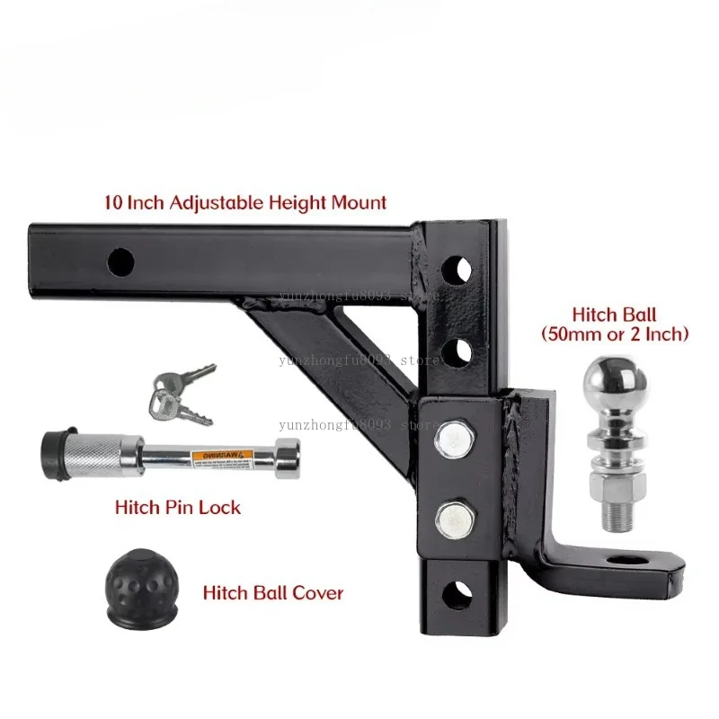 Adjustable 4 Level 10 Inch Drop Hitch Ball Mount, Fits 2 Inch Receiver for Camper Caravan Trailer Towing Parts