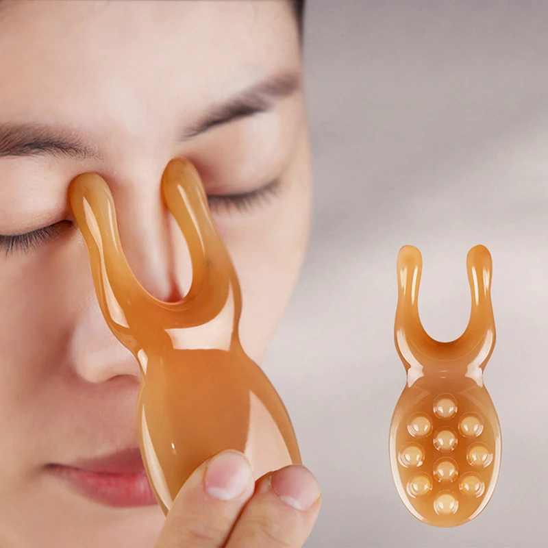 

1pc Natural Resin Nosal Massager Scraper Beauty Nose Face Lifting Muscle Massage Comb Pressure Point Therapy Stick Gua Sha Board