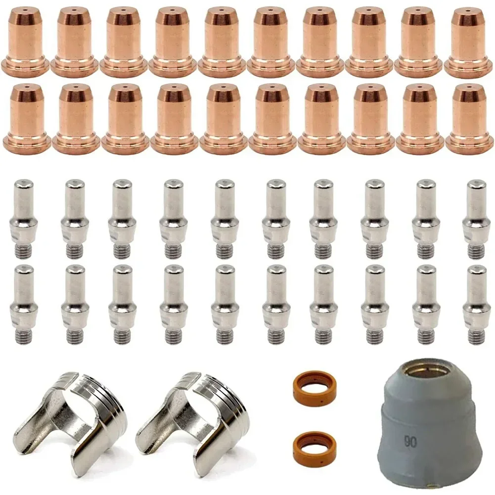 

45 Pcs PT-60 IPT-40 PT40 Plasma Cutting Torch Tips Electrode Shield Cap Plasma Cutters Welding Soldering Equipment Tools