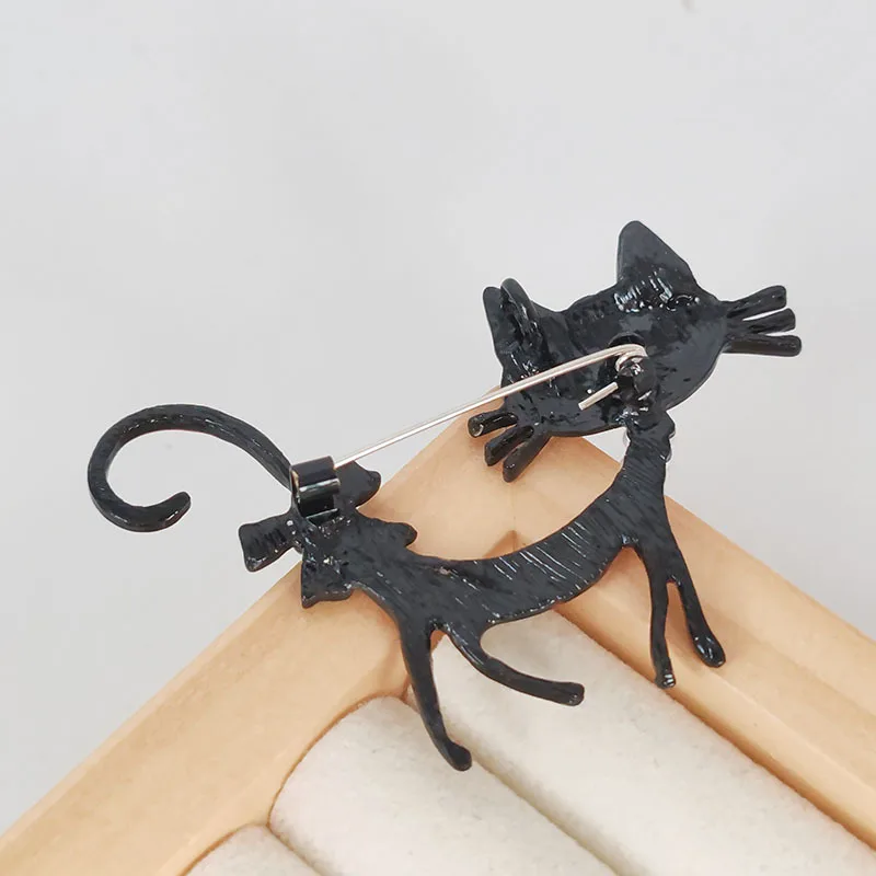 Mode Niedlichen Cartoon Blau Rot Katze Broschen Für Frauen Emaille Tier Brosche Pins Corsage Party Büro Casual Schmuck Geschenke – Detail 5
