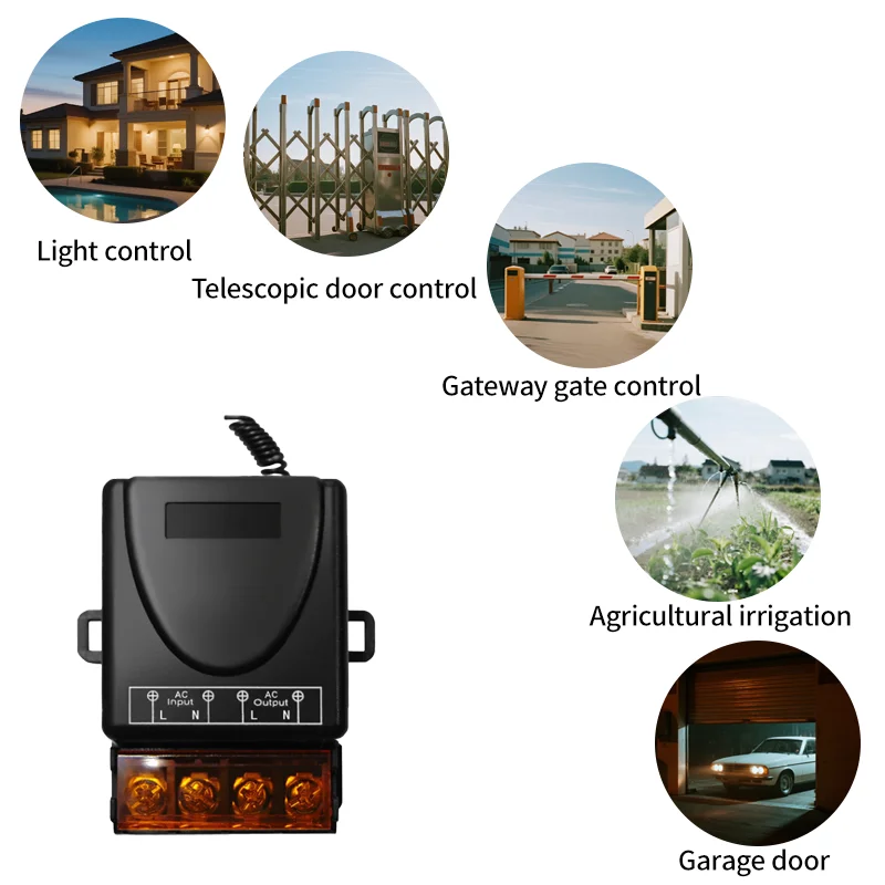 433 ميجا هرتز لاسلكي للتحكم عن بعد التبديل RF التتابع استقبال التيار المتناوب 220 فولت 30A 1CH + تشغيل/إيقاف الارسال لمصباح الأجهزة الكهربائية