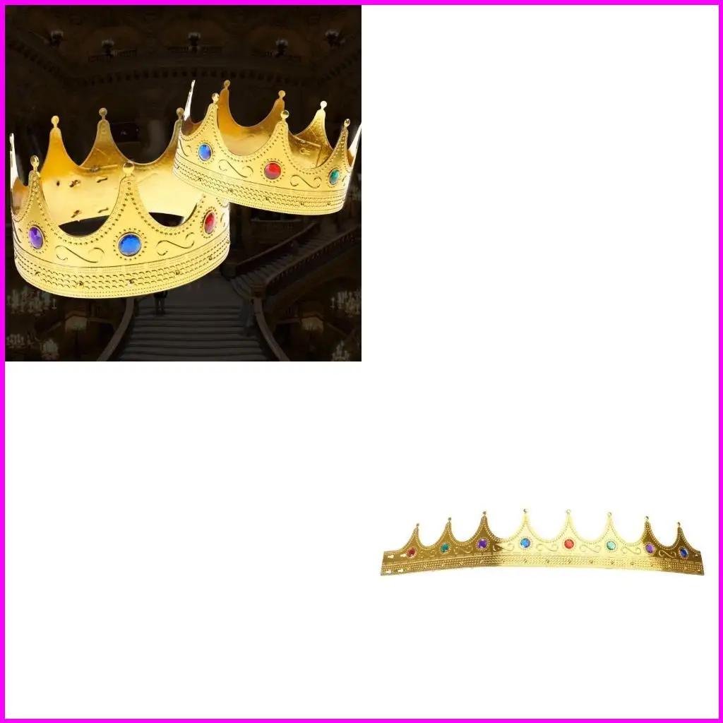 

Gold Royal King Crown Princed Costume Accessories for Adult Kids Birthday Party Crown Hat Princed Headwear Party Supplies
