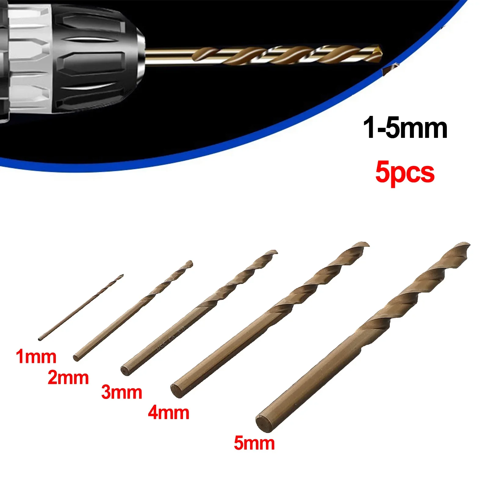 5 pz HSS M35 punta da trapano cobalto 1-5mm twist punta da trapano per metallo in acciaio inox fresa per acciai ad alta resistenza punta da trapano