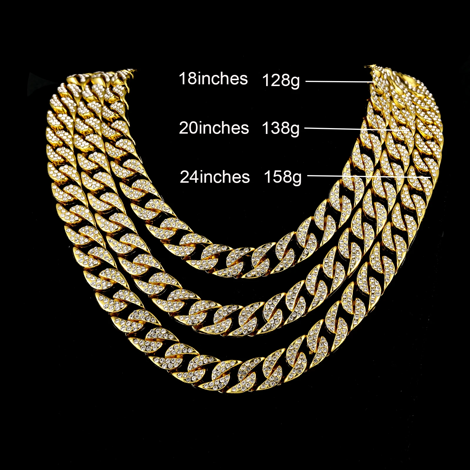 Miami Fashion Hip Hop Necklace Iced Out Cuban Link Chain for Men