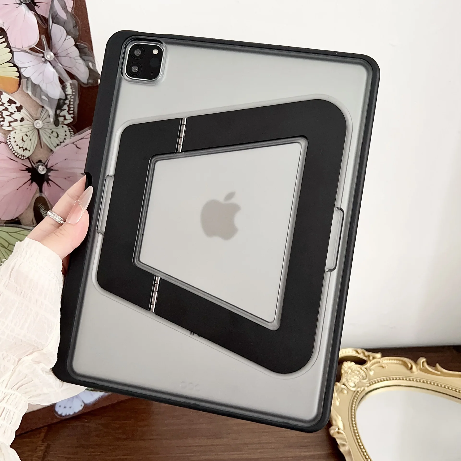 

Прозрачный акриловый чехол для Xiaomi Pad 7/7 Pro и Pad 8/8 Pro, противоударный, с откидной металлической подставкой и держателем для стилуса