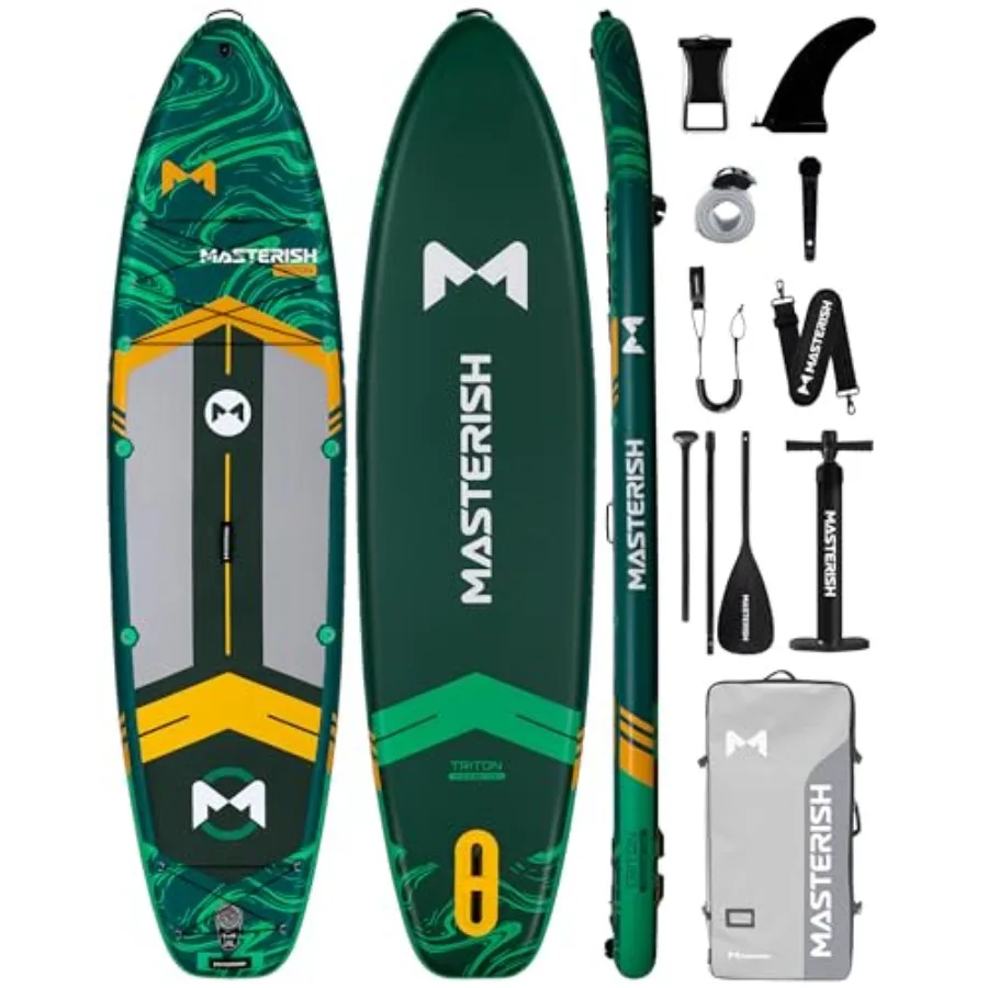 

Extra Wide Inflatable Paddle Board for family use PVC drop-stitch material blue-gray color 450 LB high weight capacity and ultr