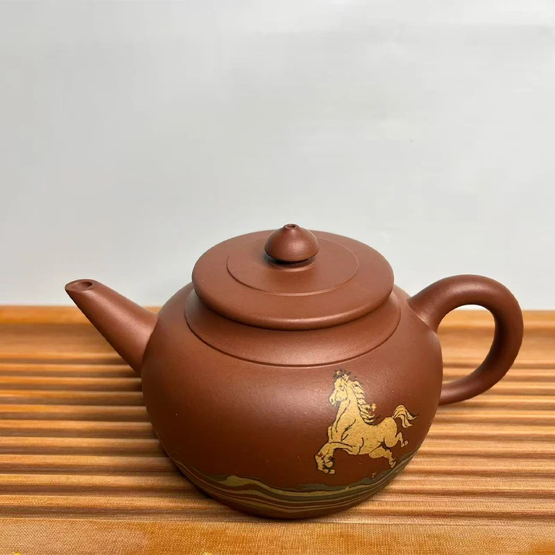 

425ml handmade purple clay teapot from China, suitable for oolong Pu'er tea or collection