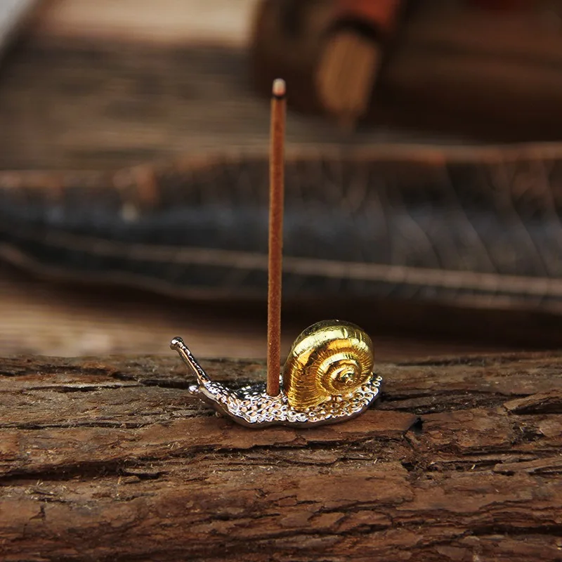 Queimador de Incenso Durável em Formato de Caracol Antigo, Purificador de Ar, Ornamento de Metal, Decoração para Casa, Bonsai, Artesanato Criativo, Estatuetas