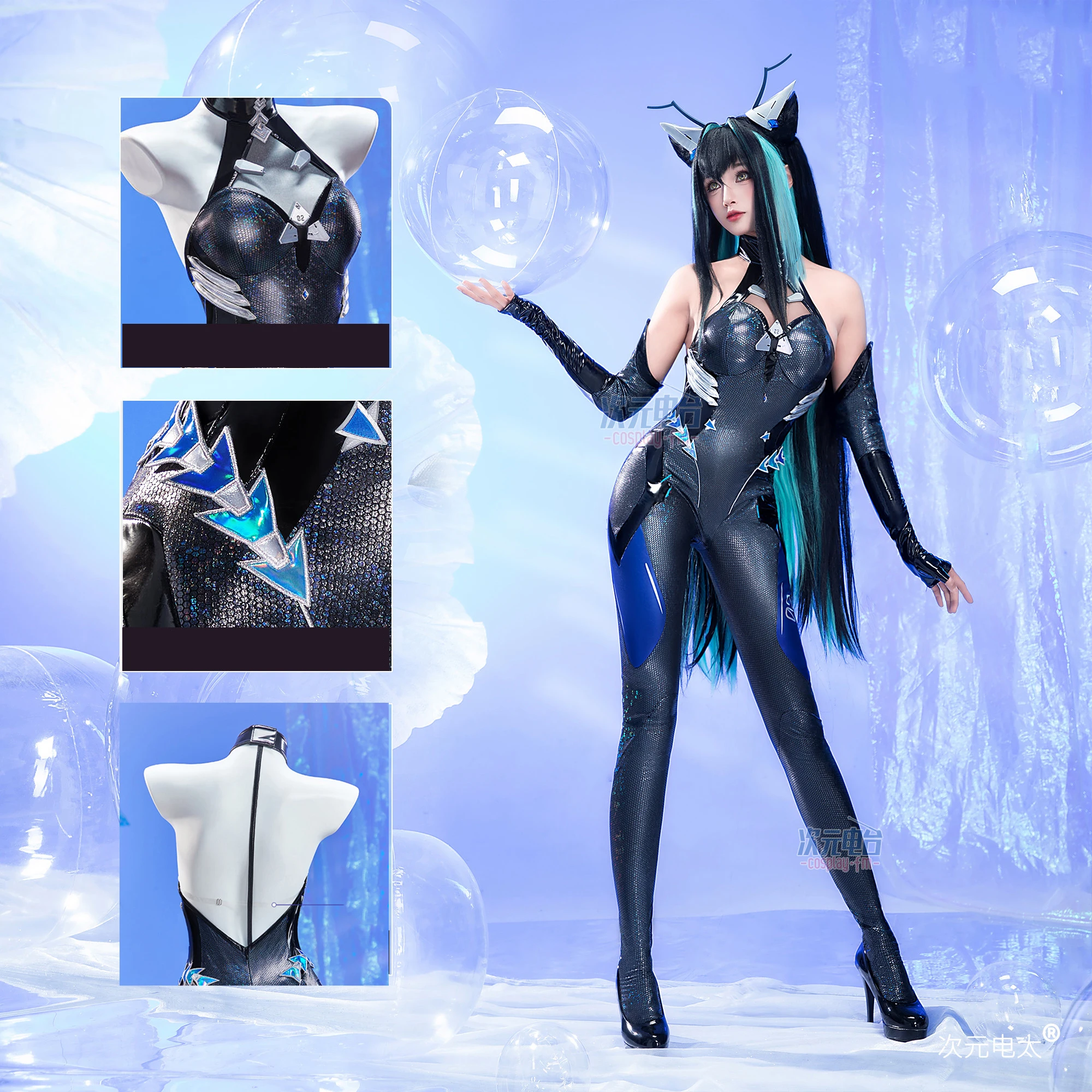 

Аниме Nikke Русалочка Косплей Костюм Женский Сексуальный Кожаный Эластичный Комбинезон Головной Убор Костюм Хэллоуин Карнавальная Вечеринка Одежда