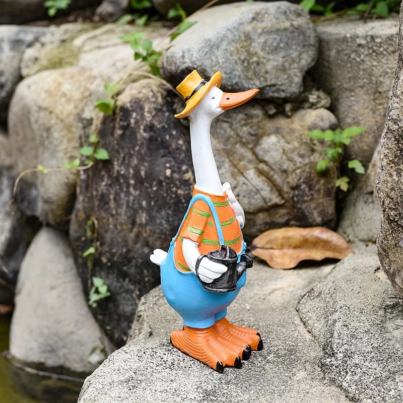 بطة زخرفة حديقة المنزل فناء الديكور سطح المكتب المشهد الحيوان الراتنج زخرفة غرفة المعيشة المنزلي بار مقهى ديكور