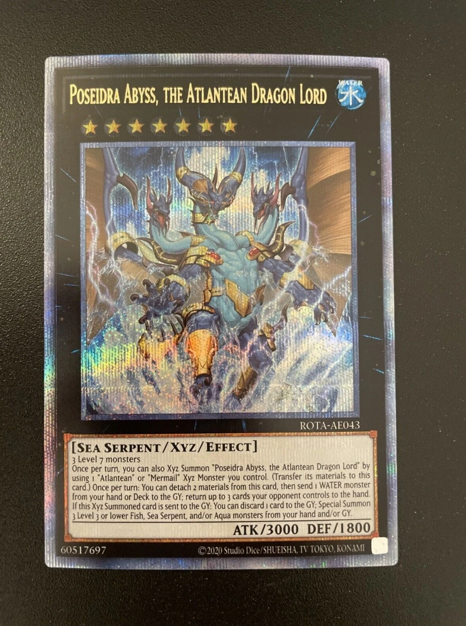 

Yugioh KONAMI ROTA-AE043 Poseidra Abyss, The Atlantean Dragon Lord Quarter Century Secret Asian English Collection Mint Card