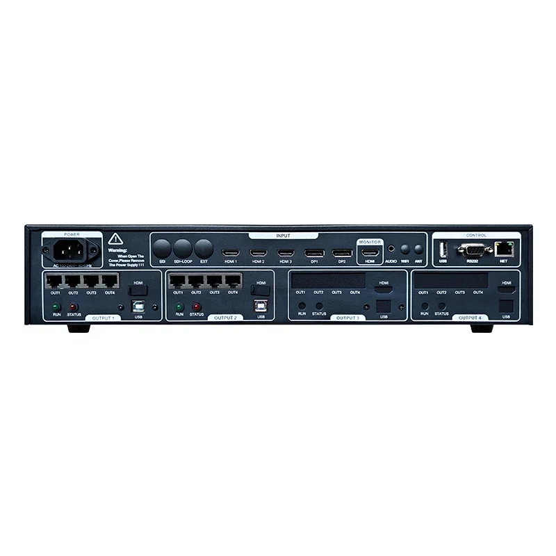 Novo controlador de exibição led dois em um ex1000 semelhante nova vx600 vx1000 oito saídas rj45 aluguel processador de parede de vídeo led