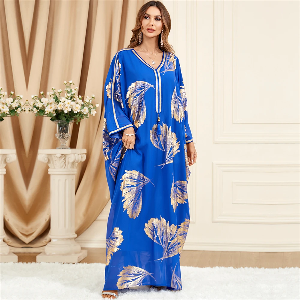 

Abaya Muslim Women Tassel Batwing Sleeve Dress Loose Oversized Robe African Dashiki Moroccan Kaftan Islamic Jalabiya Caftan Gown