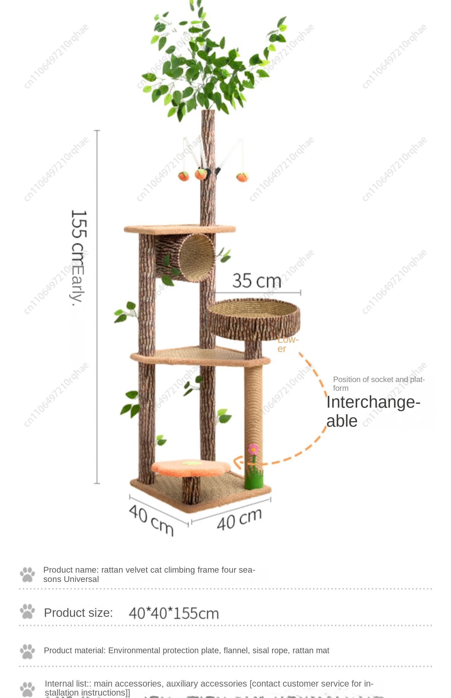 

Cat Climbing Frame Tree Integrated Large Scratching Board Column Rack Supplies