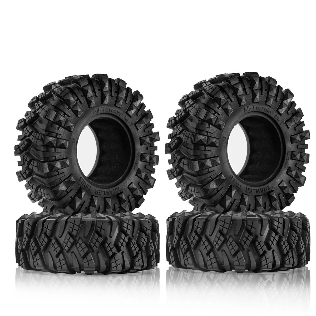 

4PCS Rubber Wheel Tires Tyre for 1/10 RC Crawler Car Axial SCX10 90046 AXAIL Wraith Traxxas TRX4