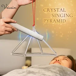 Voiasin 5~12inch Pure Quartz Crystal Singing Pyramid Mallet Excellent Sound Therapy Yoga Meditation New Musical Instruments Set