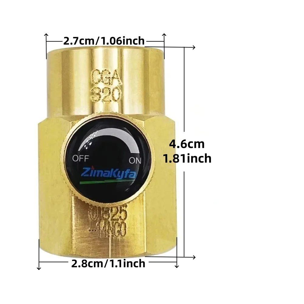 Cylinder Refill Adapter Quick Connect Soda Cylinder Adapter G1/2 To CGA320 CO2 Soda Water Adapter Converter for Homebrew Beer