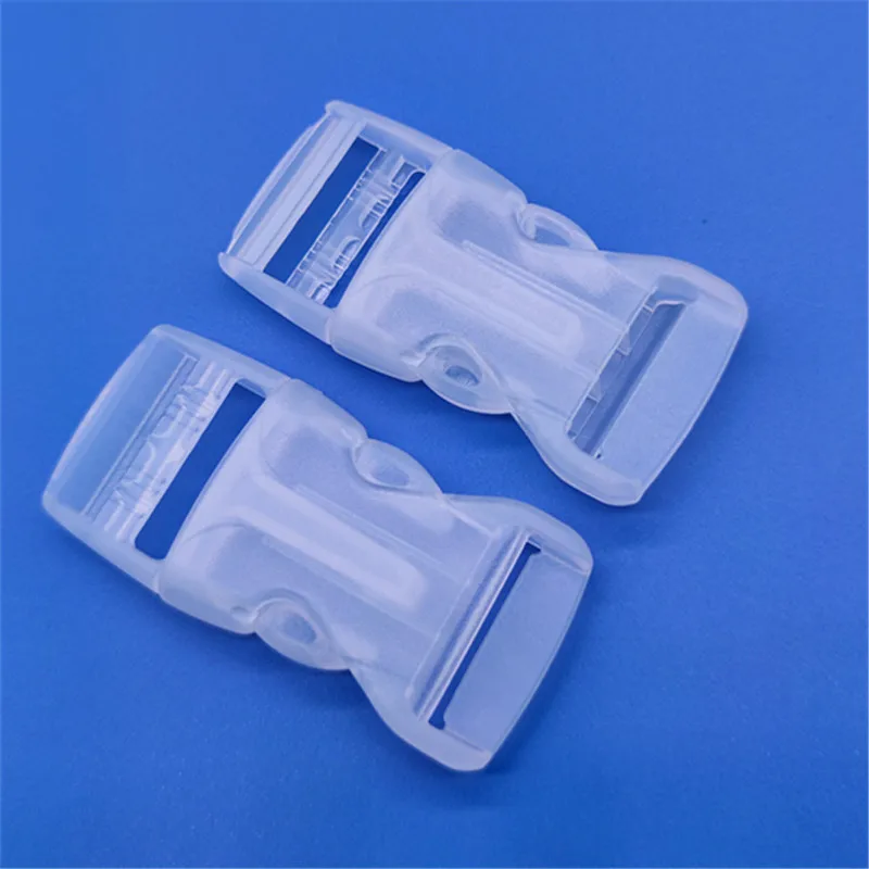 5psc Wide Transparent Contoured Side Release For Bracelet Plastic Buckle 66mm