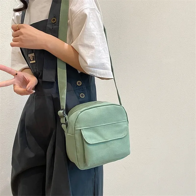 Petit sac à bandoulière en toile pour femme, mini sac à main pour téléphone initié, sac à main à rabat pour fille, étudiant, grill en coton, mode féminine, 2023