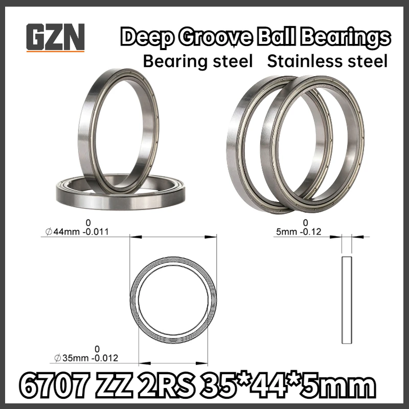 

4PCS Free Shipping Thin-wall Deep Groove Ball Bearing 6707ZZ 2RS 35*44*5mm Stainless Steel S6707ZZ подшипник rolamentos