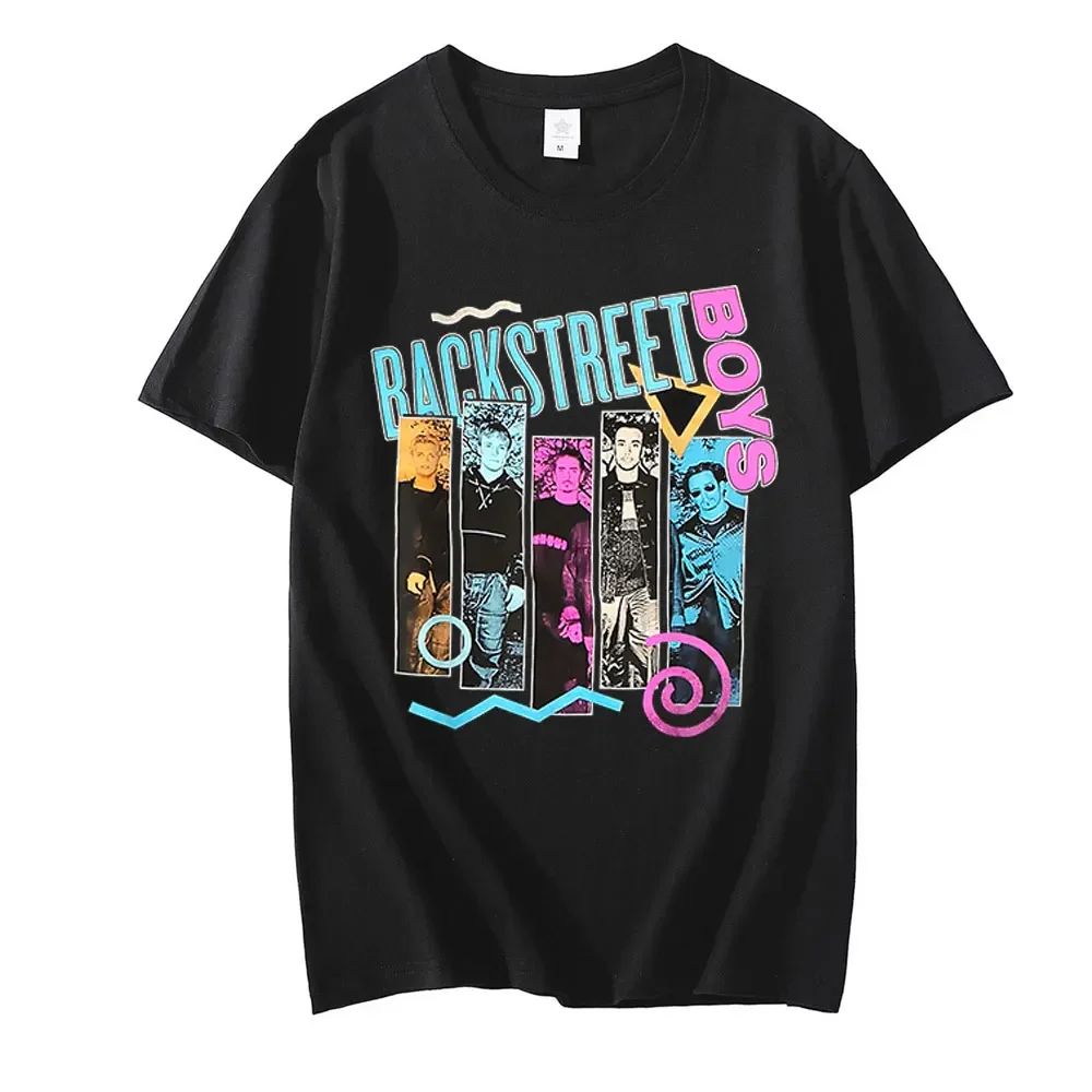 

Men's classic 90s street boy rock band pattern 100% pure cotton T-shirt, retro punk hip-hop style street wear