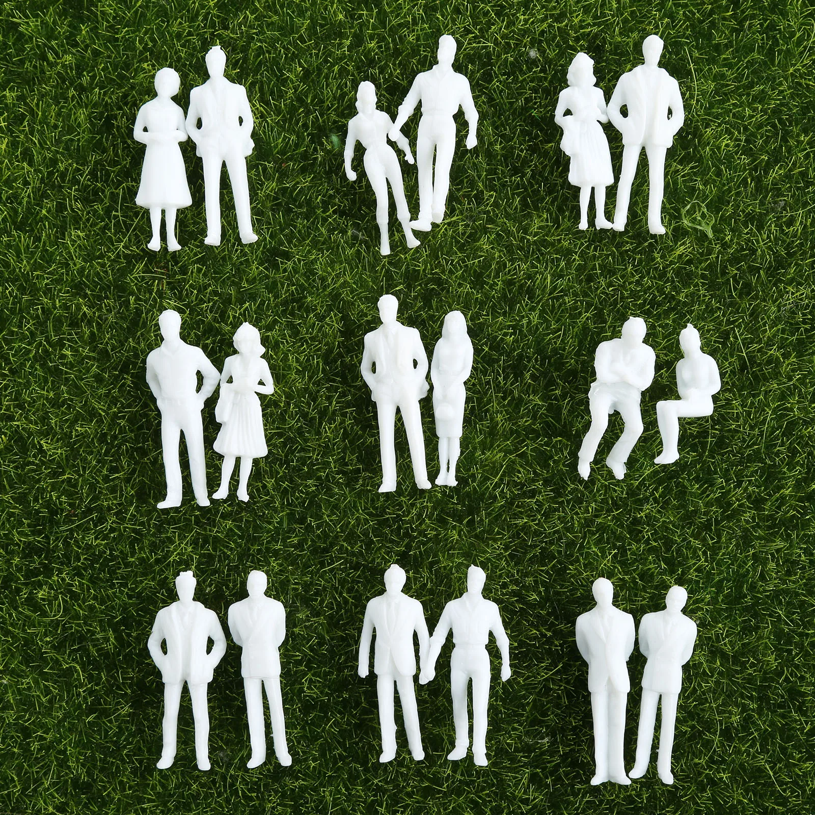 100pcs 1:100 White Model People Miniature Figures Architectural Models Human Scale Model ABS Plastic Scene Simulation For Layout