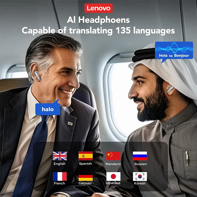 หูฟังไร้สาย Lenovo LP5 AI ดั้งเดิม AI การสร้างรูปภาพหูฟังการสนทนาการแปลด้วยหูฟังลดเสียงรบกวน