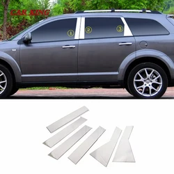 Stainless Steel Exterior Accessories For Dodge Journey Fiat Freemont Car Door Window Chrome Pillar Posts Cover Trim 6PCS