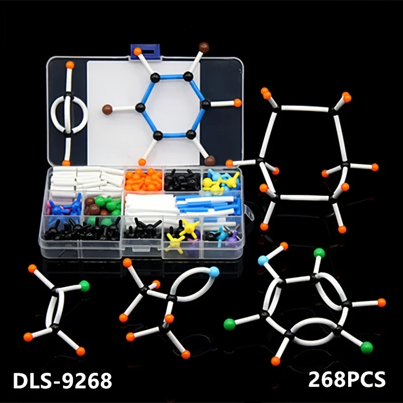 268Pcs Molecular Model Kit Box Packed Organic Inorganic Chemistry Atom Structure Set Chemistry Teaching Aid for Student DLS-9268