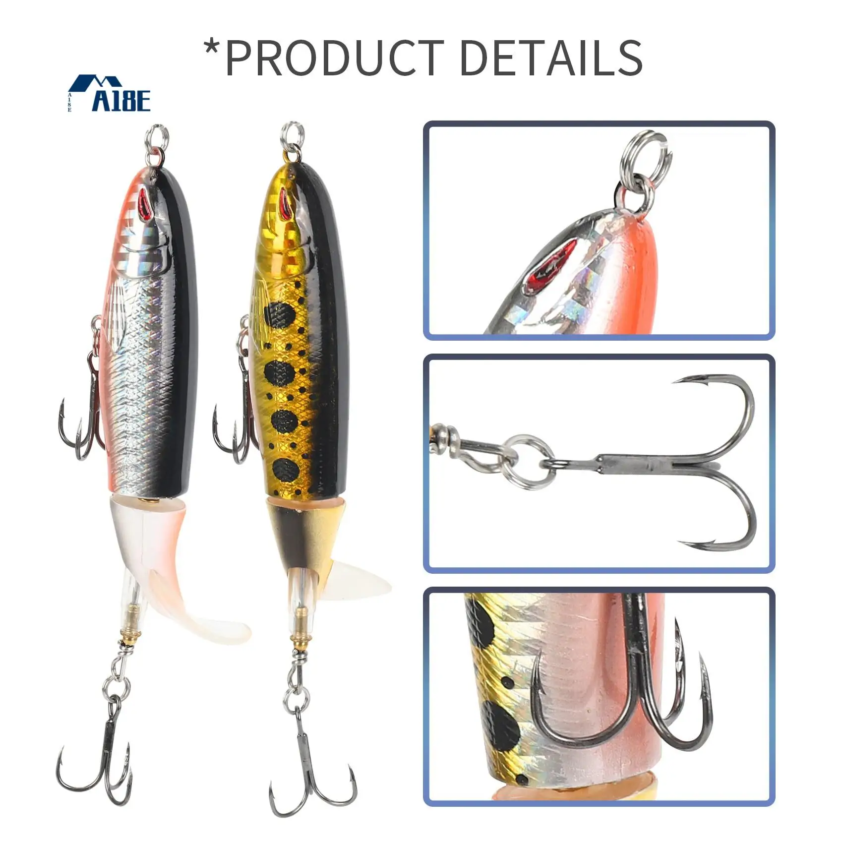 

A18E-6 шт. с коробкой Whopper Plopper 100 мм 13 г плавающая рыболовная приманка-поппер искусственная жесткая приманка воблер вращающийся хвост рыболовная приманка Tac