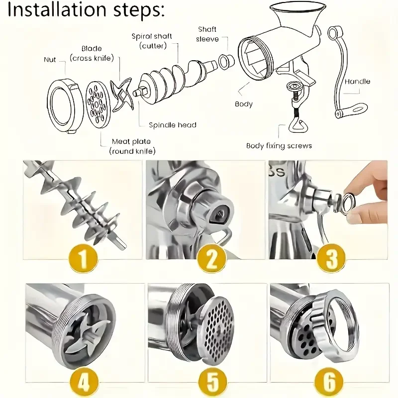 Heavy Duty Hand Operated Manual Kitchen Meat Mincer Noodles Grinder Sausage Filler Fruit Vegetable Beef Sausage Pasta Maker New