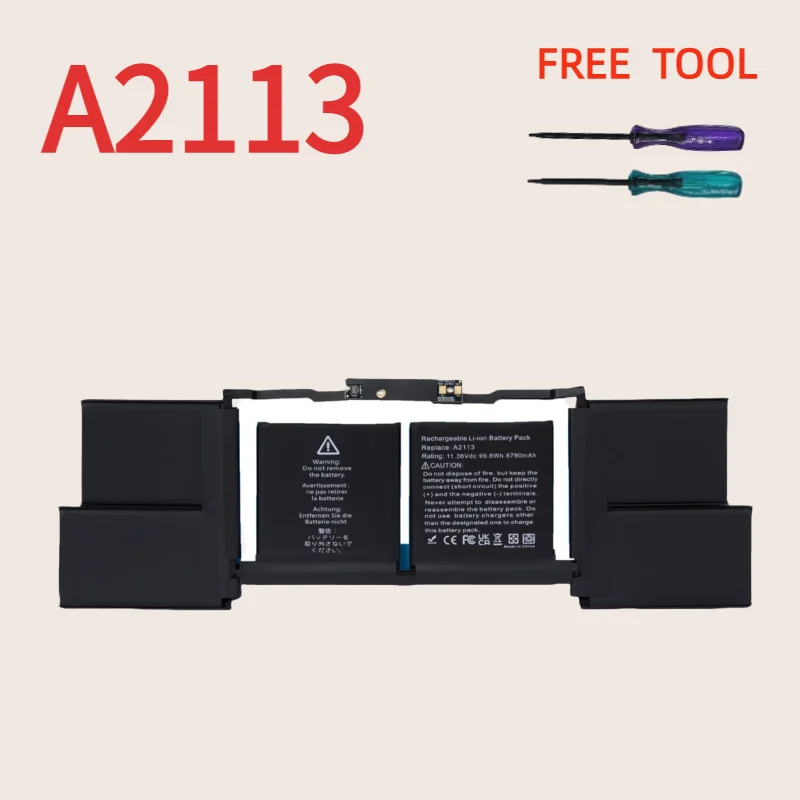 

A2113 Laptop Battery For Apple MacBook Pro Retina 16'' A2141 2019 EMC 3347 BTO/CTO MVVJ2xx/A+ With Free Tools