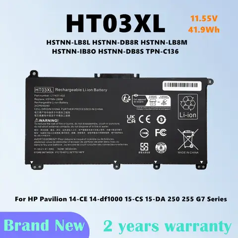 11.55V 41.9WH HT03XL Battery For HP Pavilion 14-CE 14-df1000 15-CS 15-DA 250 255 G7 HSTNN-LB8L HSTNN-DB8R HSTNN-LB8M