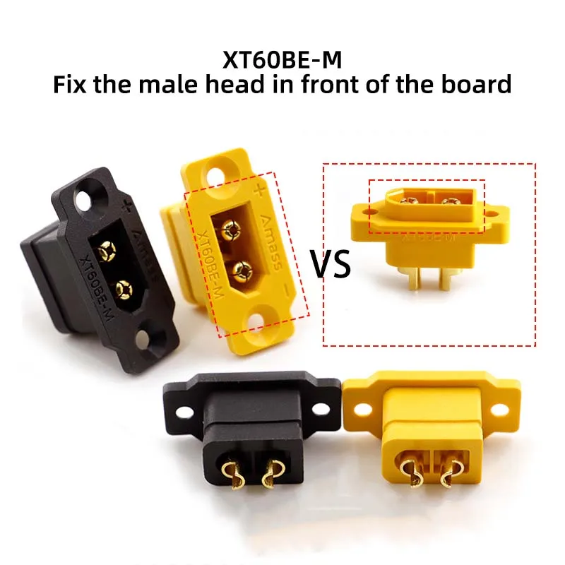 5PCS Amass XT60BE-M fixed male heads on both the front and back of the board are compatible with the entire XT60 series