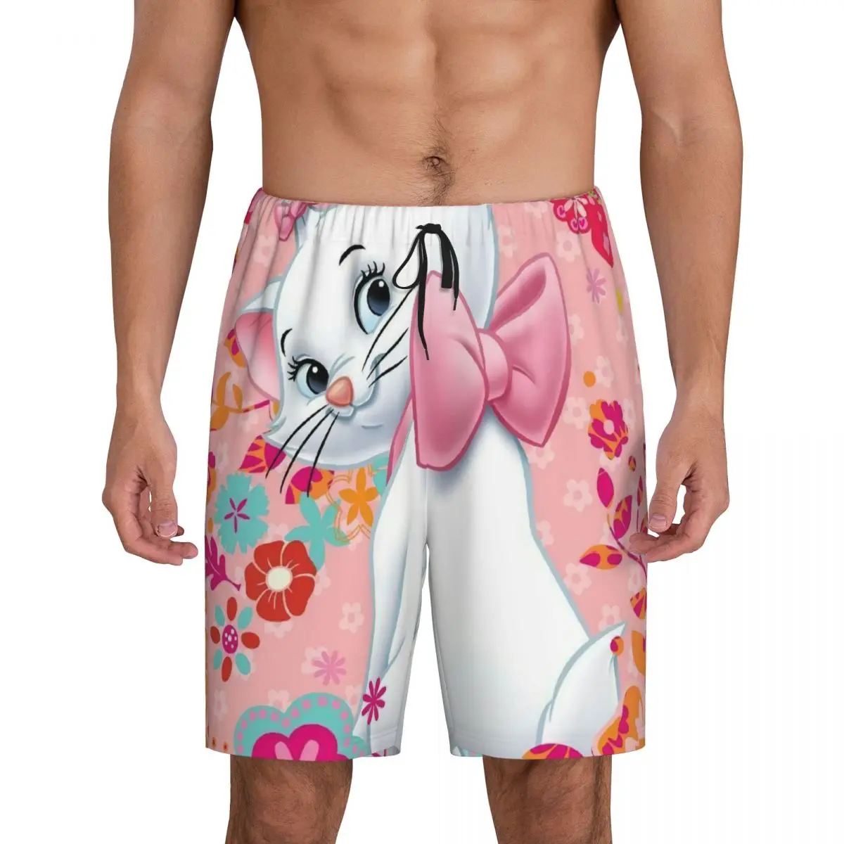 

Custom Print Cartoon Aristocats Animation Marie Cat Pajama Shorts Men Sleepwear Bottoms Sleep Short Pjs with Pockets