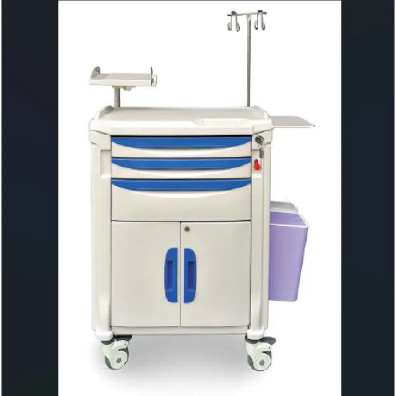 MEDICAL hospital trolley 3 drawers anesthesia emergency crash medicine cart drugs trolley with cabinet