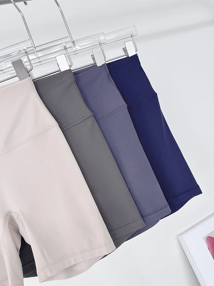 Cintura alta quatro quartos yoga orts calças de fitn de corrida feminina calças de camada de base fina para ciclismo e outros esportes