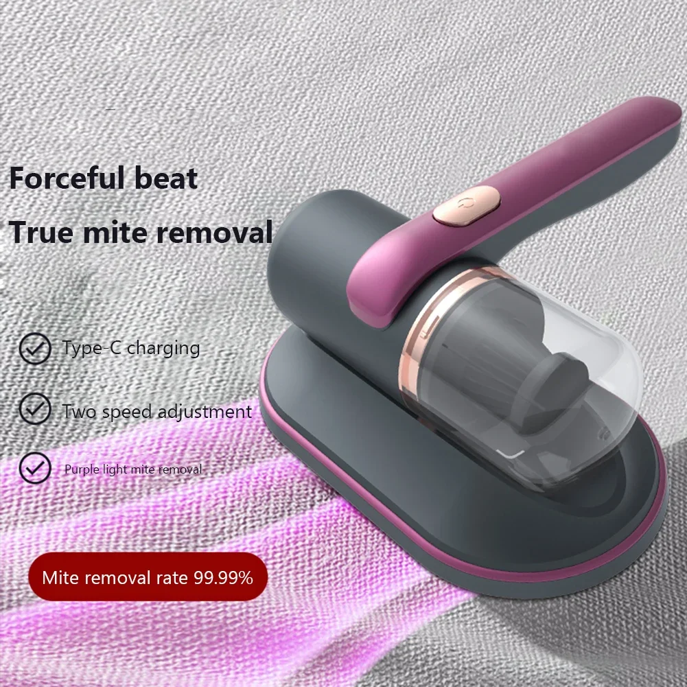 10KPa Powerful Suction Bed Vacuum Cleaner Removes Hair Dander Dust Handheld UV Sanitizing Bed Vacuum Kills Bacteria Mite Molds