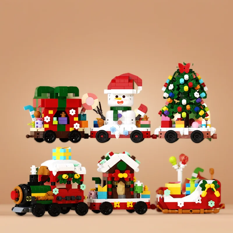Christmas Gifts moc building blocks santa claus Micro Particle Building Blocks DIY Bricks Assembly Model toy for Children 6 year