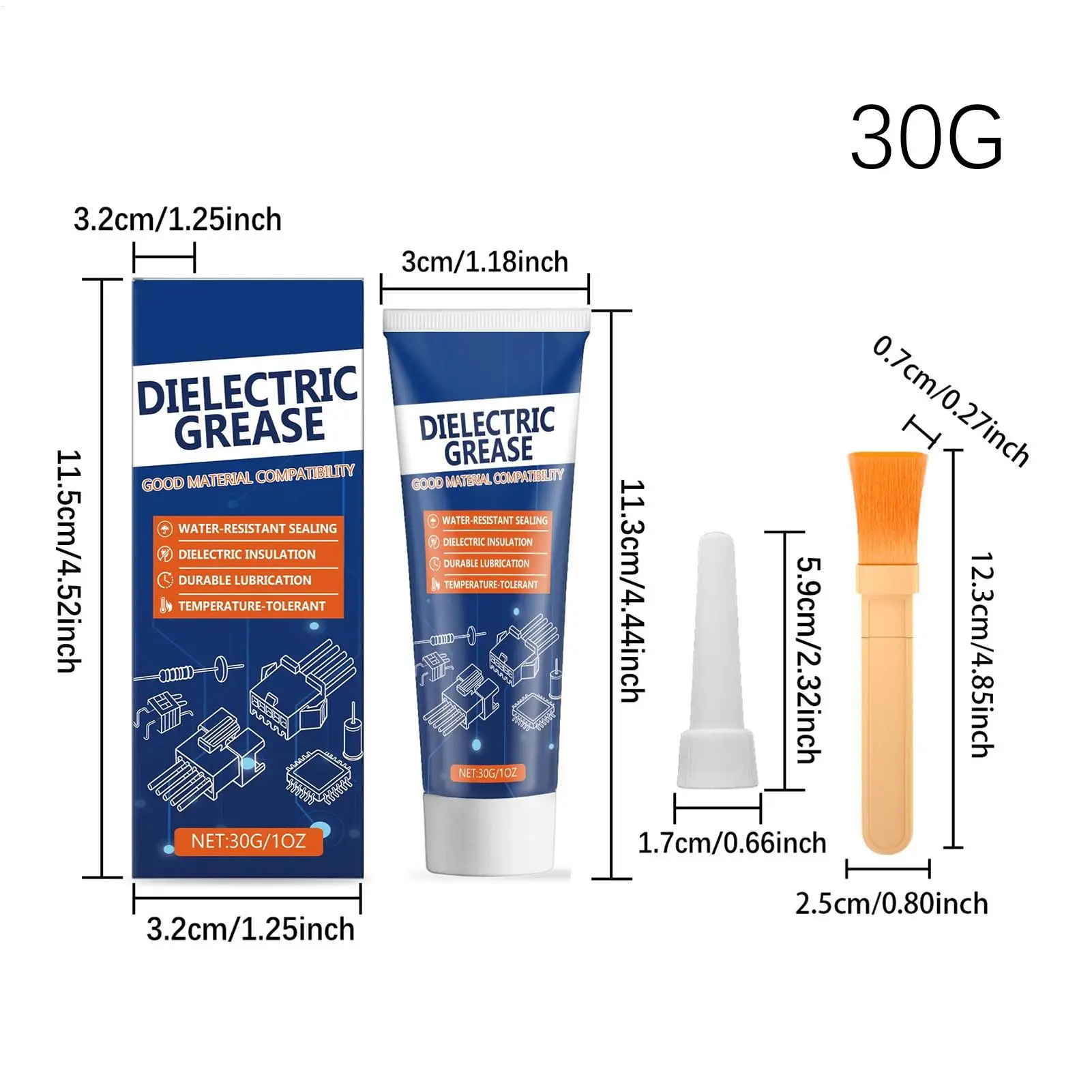 Wheel Bearing Grease Automotive Lubricant With Brush Dielectric Grease Marine Dielectric Grease For Trailer RV Truck 30g view 6