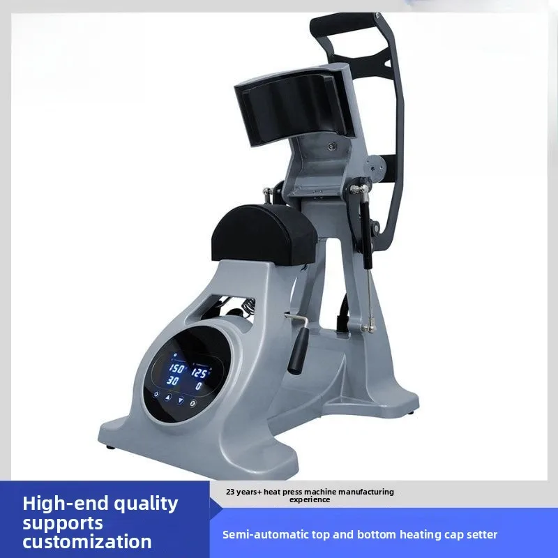 CP2815-3 Heat Press Cap Machine, Magnetic Semi Auto Dual Heating Plates for Custom Hat Printing and Design