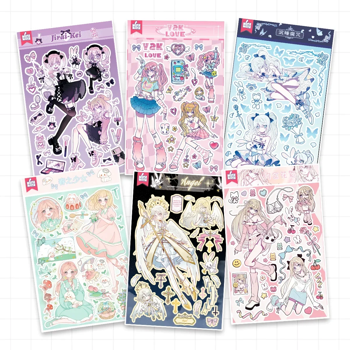 Autocollant œil de chat ange rick, étiquette créative décorative, bricolage, Guka