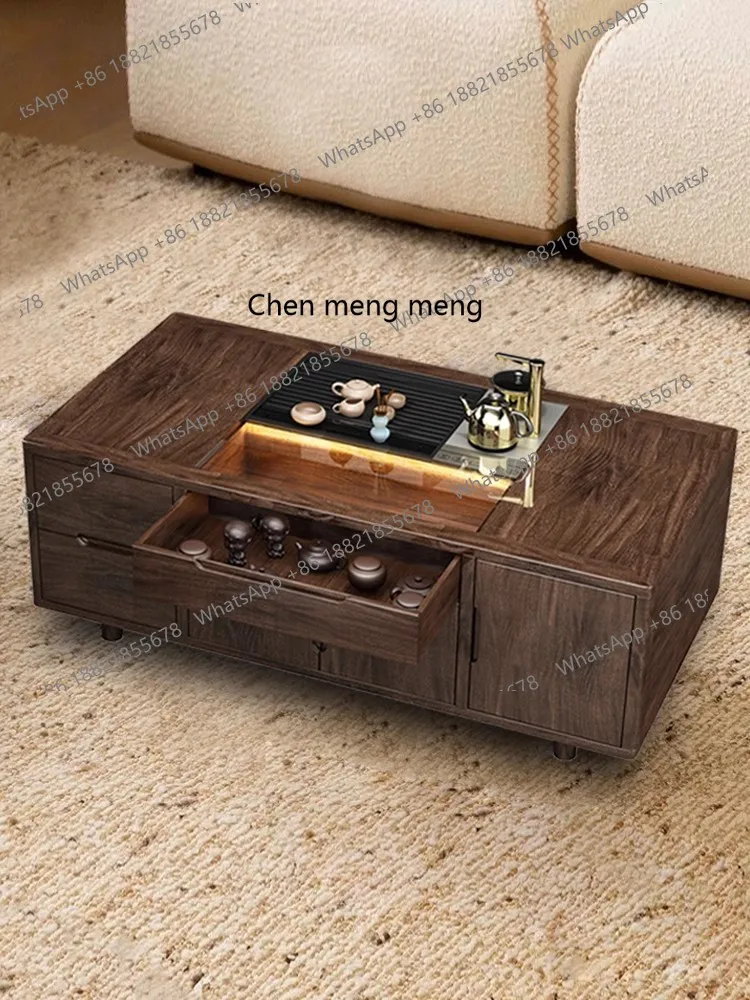 

Solid Wood Coffee Table Automatic Lifting Integrated Multifunctional Tea Table New Chinese Style High-end Kung Fu Tea Table