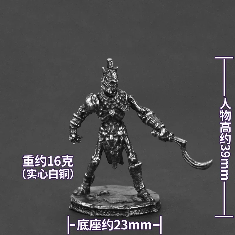 Cupronickel Metal Bone Charmer Soldier Model Handmade Toys Table Game Decoration Male Gift Warrior Action Figures Statue Decor