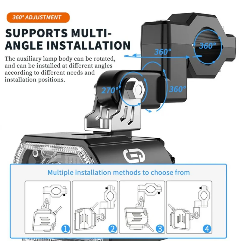 

Suitable Motorcycle LED Auxiliary Spotlight Set Dual Color Light Spotlight 28000LM